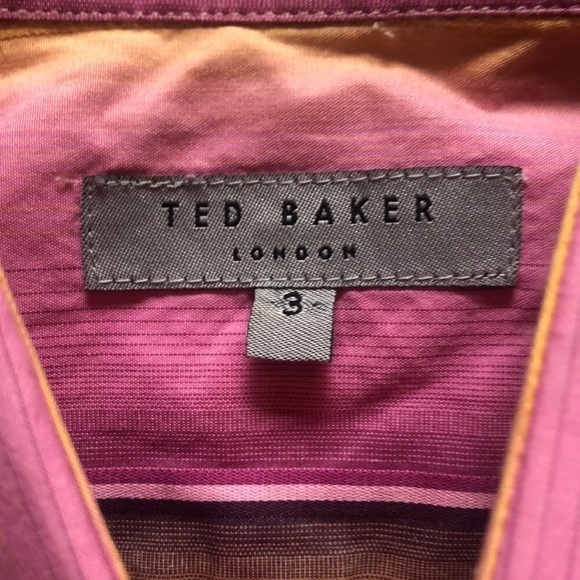 Ted Baker London Multicolored Striped Button Down Mens Long Sleeve Shirt Size M - Picture 3 of 16